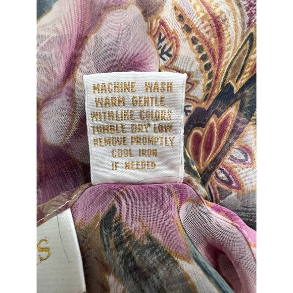 Victoria’s Secret Gold Label Sheer Floral Blouse Pearl Button VNeck Romantic M/L - Picture 11 of 15